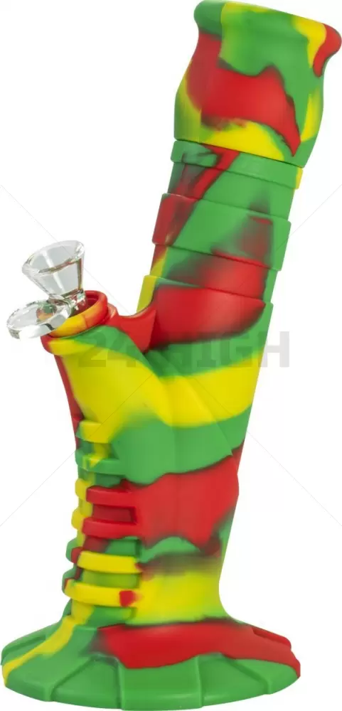 Bong en silicone Beaker 2 parties Rasta 25 cm