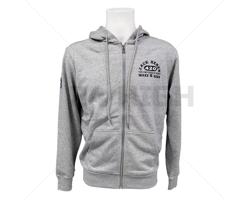 Full Zip Hoody Jack Herer - Gris chiné